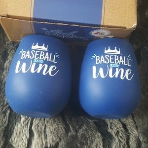 Kansas City Royals blue Silicone wine glasses